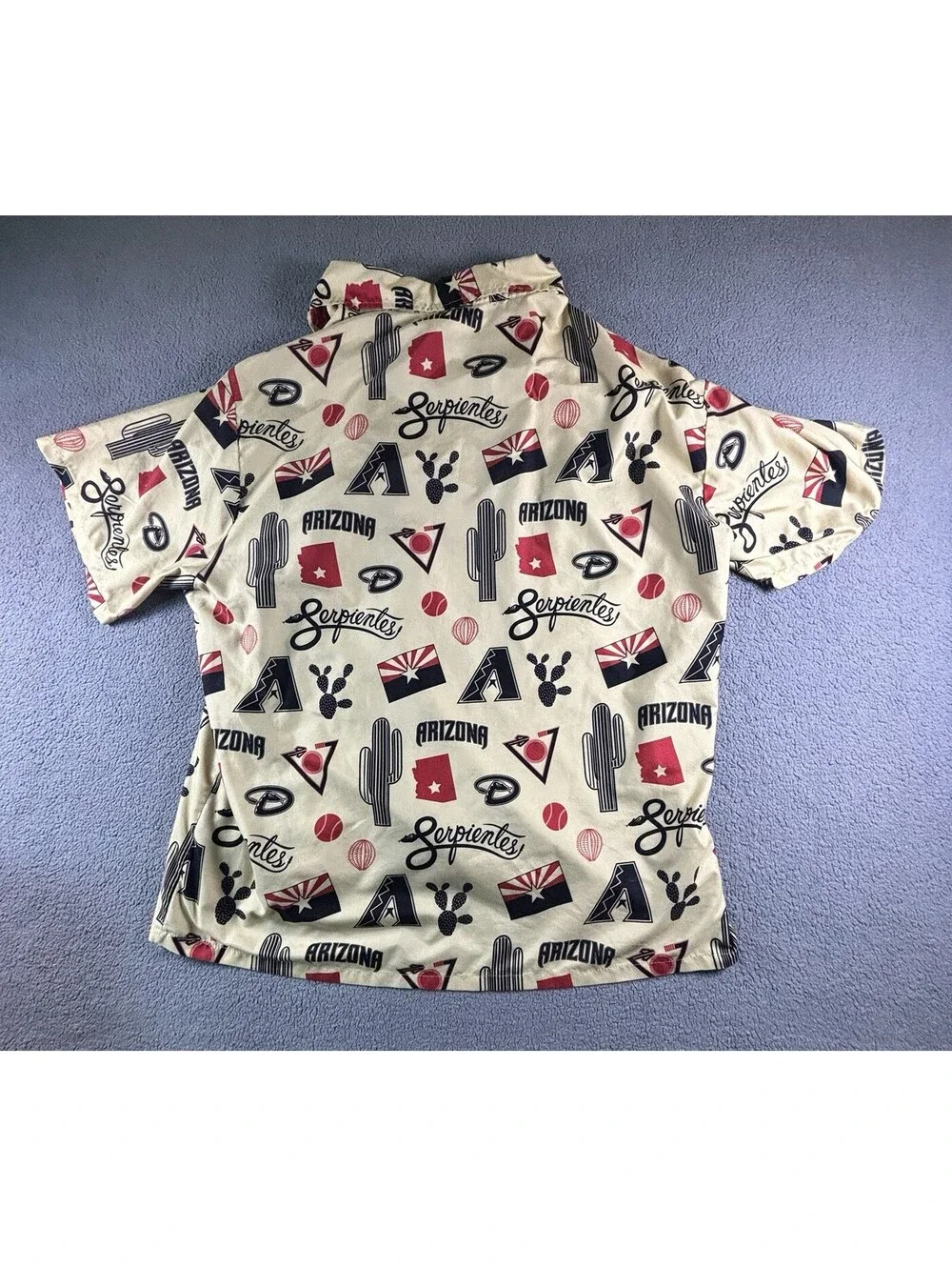 Cox Arizona Diamondbacks Cactus Serpientes Graphic Button Up Shirt Men's XL